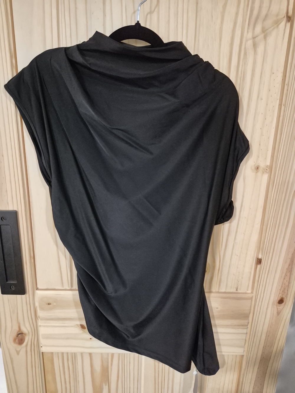 Missguided Black Draped Tunic Top